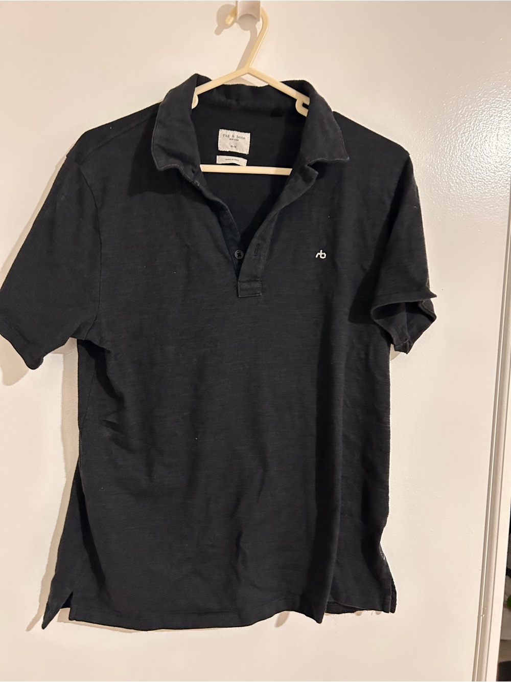 rag & bone Men's Black Polo Shirt
